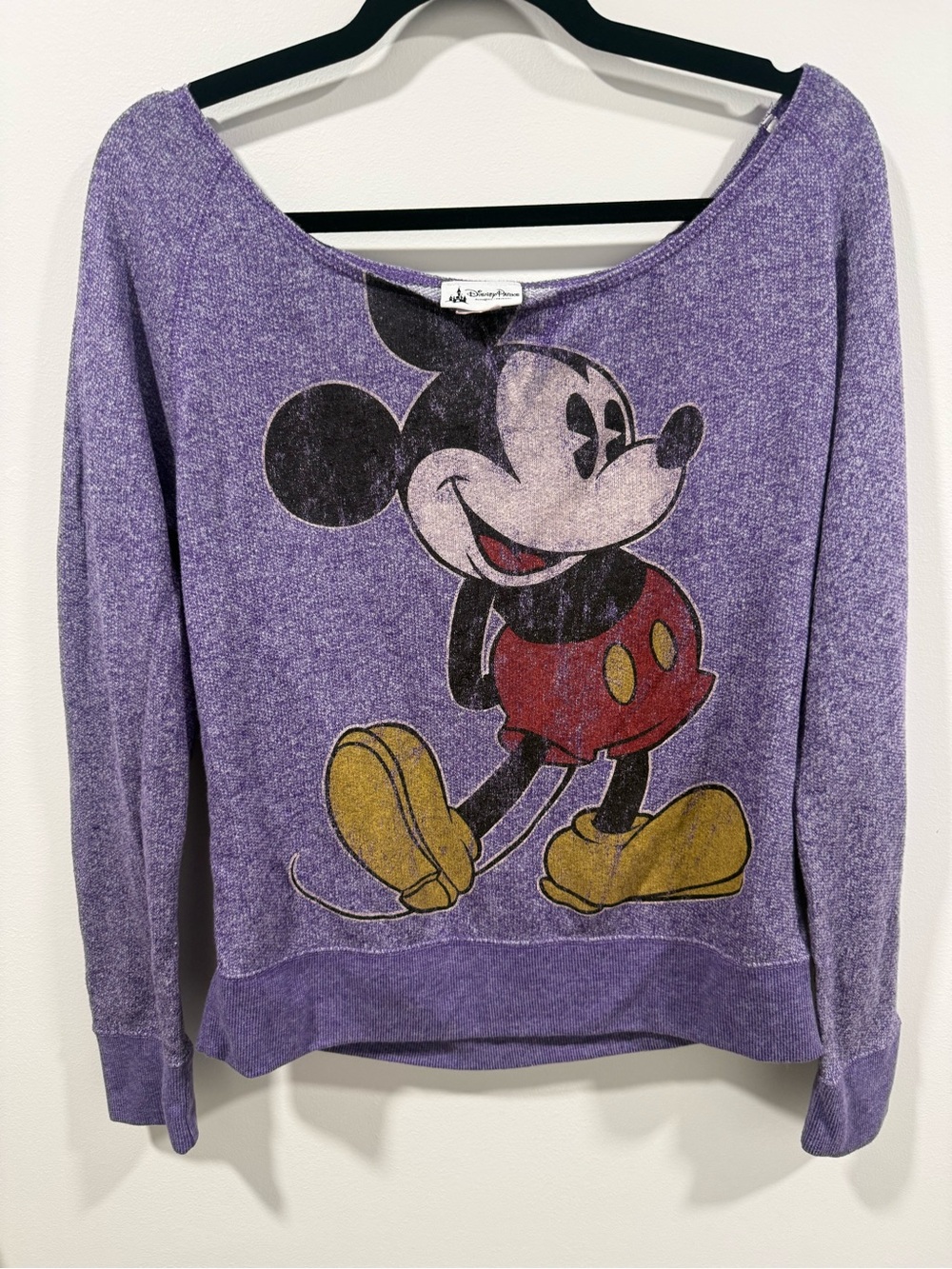 Disney Purple Off-Shoulder Mickey Mouse Sweatshirt